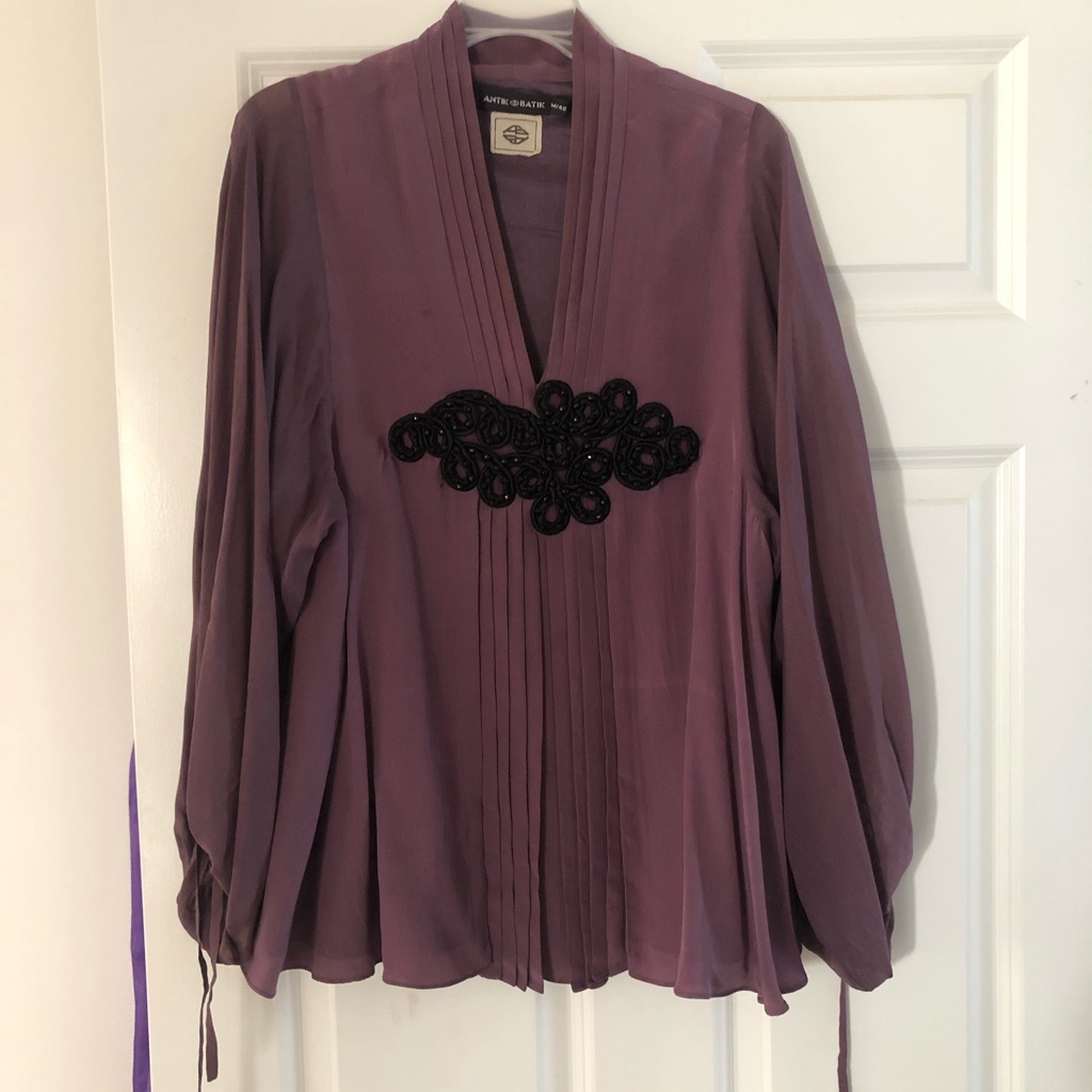 Antik Batik Embroidered Silk Blouse Classy!